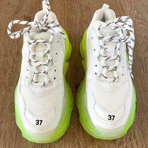 Balenciaga Triple S (White & Transparent Lime Green)
